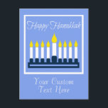 Happy Hanukkah Menorah Feiertagspostkarte<br><div class="desc">Personalisieren Sie Ihre eigenen Nachrichten in dieser Feriensaison.</div>