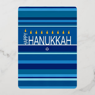 Happy Hanukkah menorah Folieneinladung