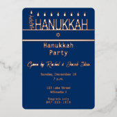 Happy Hanukkah menorah Folieneinladung (Vorderseite)