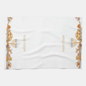 Happy Hanukkah Menorah Food Latkes & Donuts Geschirrtuch (Horizontal)