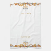 Happy Hanukkah Menorah Food Latkes & Donuts Geschirrtuch (Vertikal)