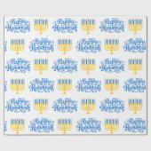 Happy Hanukkah Menorah Geschenkpapier (Flach)