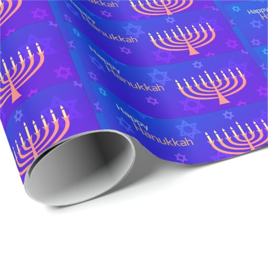 Happy Hanukkah Menorah Geschenkpapier (Rolleneckpunkt)