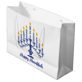 Happy Hanukkah Menorah Große Geschenktüte