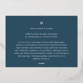 Happy Hanukkah Menorah Hanukkiah Photo Folien Feiertagskarte (Rückseite)