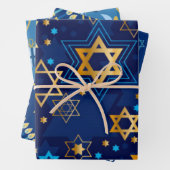 Happy Hanukkah Menorah Jewish Star Candles Geschenkpapier Set (Beispiel)