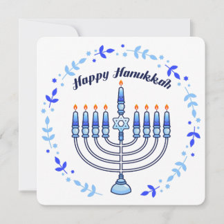 Happy Hanukkah Menorah jüdische Niedliche Kerzen Feiertagskarte