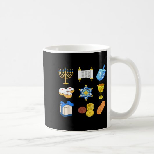 Happy Hanukkah Menorah Jüdische Xmas Chanukah Fami Kaffeetasse (Rechts)