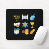 Happy Hanukkah Menorah Jüdische Xmas Chanukah Fami Mousepad (Mit Mouse)