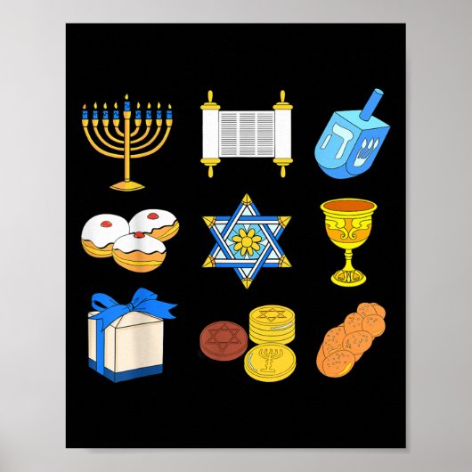 Happy Hanukkah Menorah Jüdische Xmas Chanukah Fami Poster (Vorne)