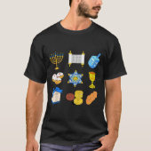 Happy Hanukkah Menorah Jüdische Xmas Chanukah Fami T-Shirt (Vorderseite)