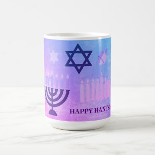 Happy Hanukkah Menorah Kaffeetasse