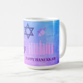 Happy Hanukkah Menorah Kaffeetasse (VorderseiteRechts)