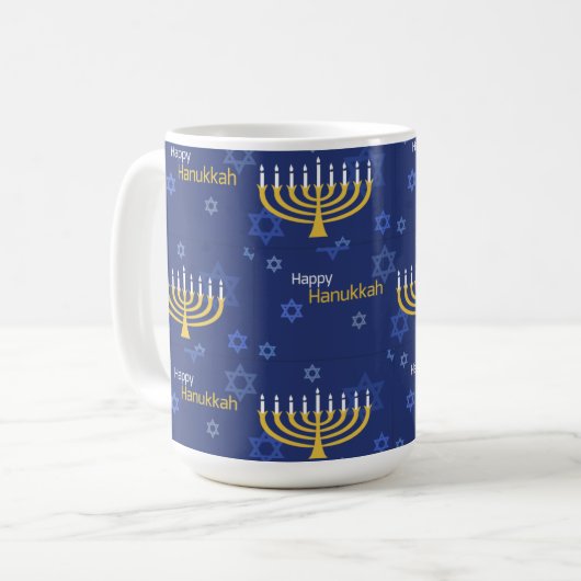 Happy Hanukkah Menorah Kaffeetasse (Vorderseite Links)