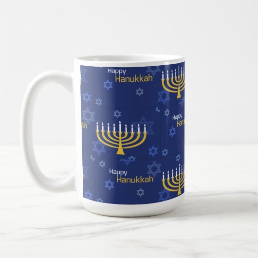 Happy Hanukkah Menorah Kaffeetasse (Links)