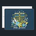 Happy Hanukkah menorah Kerzen. Weihnachtskarte Feiertagskarte<br><div class="desc">Happy Hanukkah menorah Kerzen.
Behalt in Touch mit Familie und Freunden,  während du den Urlaub von Hanukkah/Chanukah mit den Lichtern der Menorah feierst.</div>