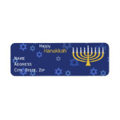 Happy Hanukkah Menorah Label (Vorne)