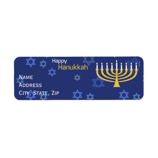 Happy Hanukkah Menorah Label (Vorne)