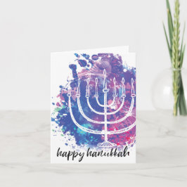 Happy Hanukkah, Menorah, Modern Art-Inspirred Feiertagskarte