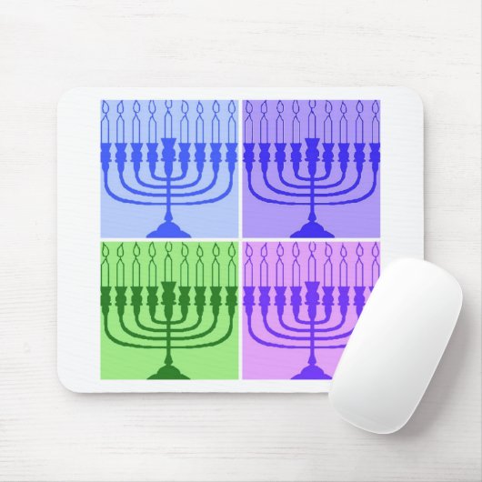 Happy Hanukkah Menorah Mousepad (Mit Mouse)