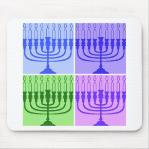 Happy Hanukkah Menorah Mousepad