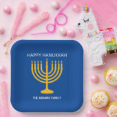 Happy Hanukkah Menorah Pappteller (Party)