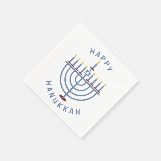 Happy Hanukkah Menorah Party Paper Serviette (Ecke)