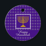 HAPPY HANUKKAH Menorah Personalisiert Lila Geschenkanhänger<br><div class="desc">Diese stilvollen HANUKKAH Liebesmarken mit königlich lila Hintergrund und Imitaten silberner Star von David pattern und menorah werden Ihrer Geschenkverpackung die perfekte Touch verleihen. Sowohl die erste Nachricht, die HAPPY HANUKKAH lautet, als auch die hintere Nachricht sind anpassbar, sodass Sie durch Ihre eigenen Daten ersetzen können. Dieses Design ist für...</div>
