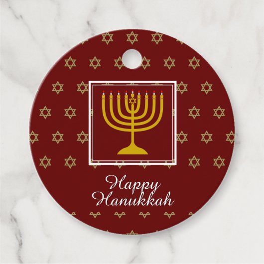 HAPPY HANUKKAH Menorah Personalisiert Red Geschenkanhänger (Vorderseite)