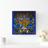 HAPPY HANUKKAH MENORAH QUADRATISCHE WANDUHR (Zuhause)