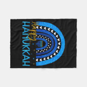 Happy Hanukkah Menorah Rainbow Jewish Gift Women K Fleecedecke (Vorderseite (Horizontal))