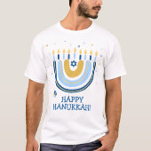 Happy Hanukkah Menorah Rainbow T - Shirt (Vorderseite)