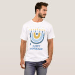 Happy Hanukkah Menorah Rainbow T - Shirt<br><div class="desc">Unser Rainbow Menorah Hanukkah Gruß T - Shirt hat ein beliebtes Rainbow Design, das zu einem fröhlichen Hanukkah/ Chanukah menorah drehte. Dieses moderne Design ist eine coole und lustige Art, der Familie und Freunden ein Happy Hanukkah zu wünschen, wo auch immer Sie hingehen. Text kann personalisiert/verändert werden, um es wirklich...</div>