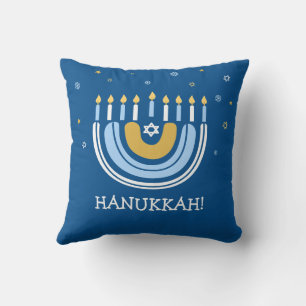 Happy Hanukkah Menorah Rainbow Throw Pillow Kissen