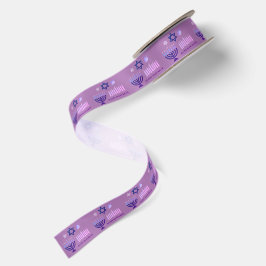 Happy Hanukkah Menorah Satin Ribbon Satinband