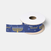 Happy Hanukkah Menorah Satinband (Spule)
