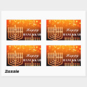 Happy Hanukkah Menorah Square Sticker (Blatt)