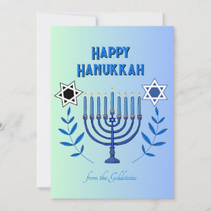 Happy Hanukkah Menorah Star von David Elegant Feiertagskarte