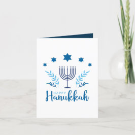 Happy Hanukkah Menorah Stars individuell anpassbar Dankeskarte