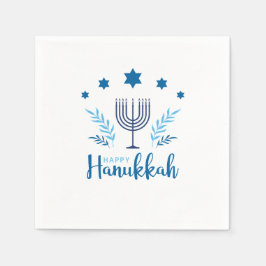 Happy Hanukkah Menorah Stars Serviette