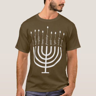Happy Hanukkah Menorah Vintage hebräische jüdische T-Shirt
