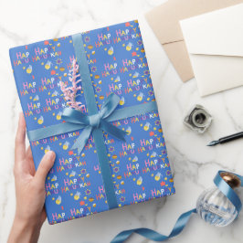Happy Hanukkah Menorah Wrapping Paper Geschenkpapier