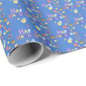Happy Hanukkah Menorah Wrapping Paper Geschenkpapier (Rolleneckpunkt)