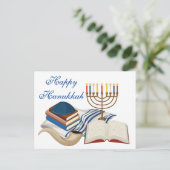 Happy Hanukkah Menorha Postkarte (Stehend Vorderseite)