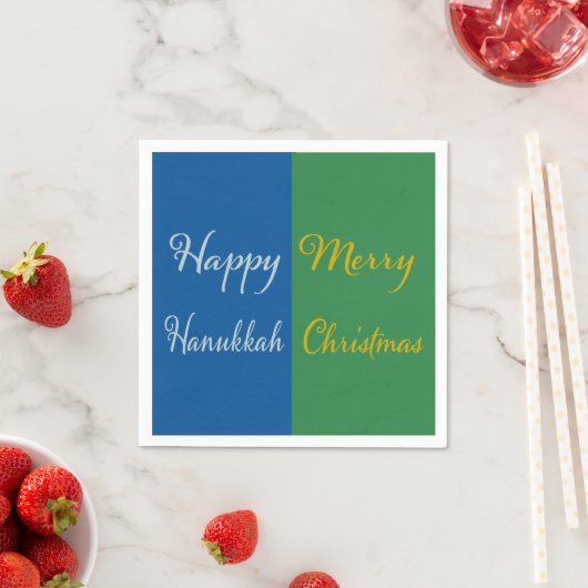Happy Hanukkah Merry Christmas Dual Holiday Design Serviette (Beispiel)