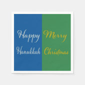 Happy Hanukkah Merry Christmas Dual Holiday Design Serviette (Vorderseite)