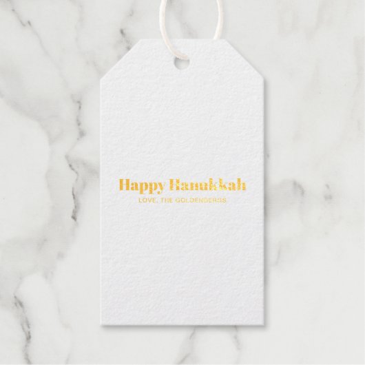Happy Hanukkah minimalistisch einfache elegante An Geschenkanhänger (Vorderseite)