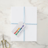 Happy Hanukkah Minimalistisch Rainbow Text Custom Geschenkanhänger (Mit Garn)