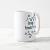 Happy Hanukkah mit Berry Branches Kaffeetasse (VorderseiteRechts)