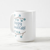 Happy Hanukkah mit Berry Branches Kaffeetasse (Vorderseite Links)